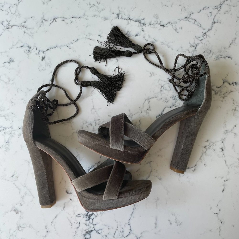 Joie Gray Suede Heels